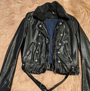 Free People Vegan Leather Moto Jacket